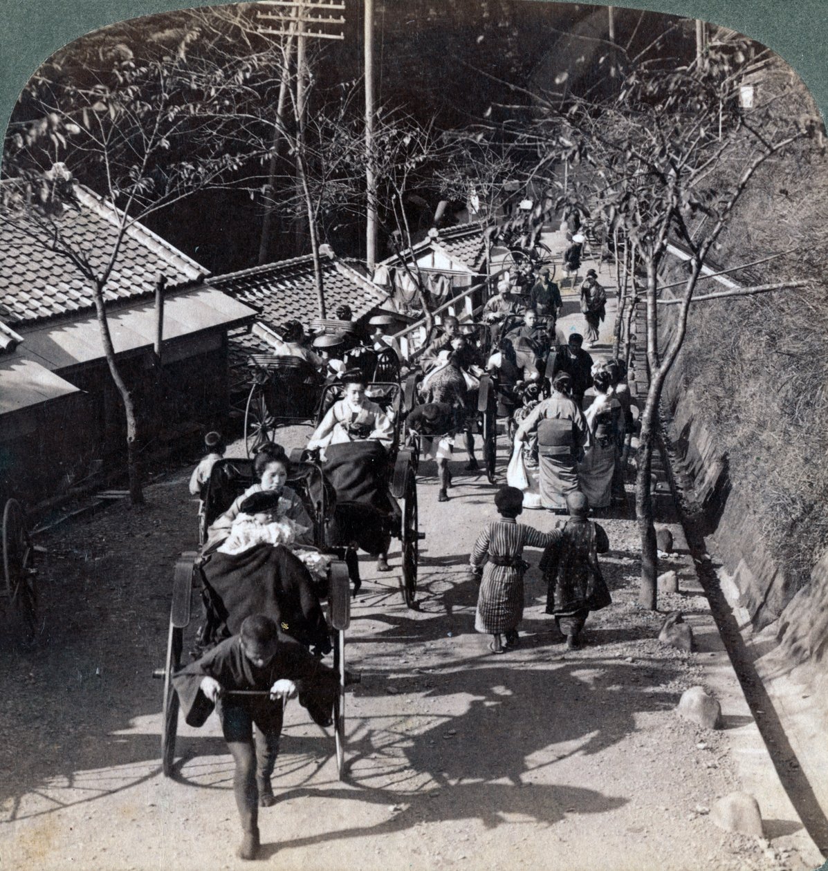 Rider til Daijingu-tempelet, for Shinto-festivalen for tilbedelse av solgudinnen, Yokohama, Japan, 1904. av Underwood and Underwood