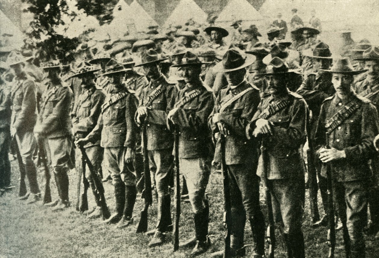 Soldater fra Australia, New Zealand, Canada og Sør-Afrika, 1914-1918, c1920. av Underwood and Underwood