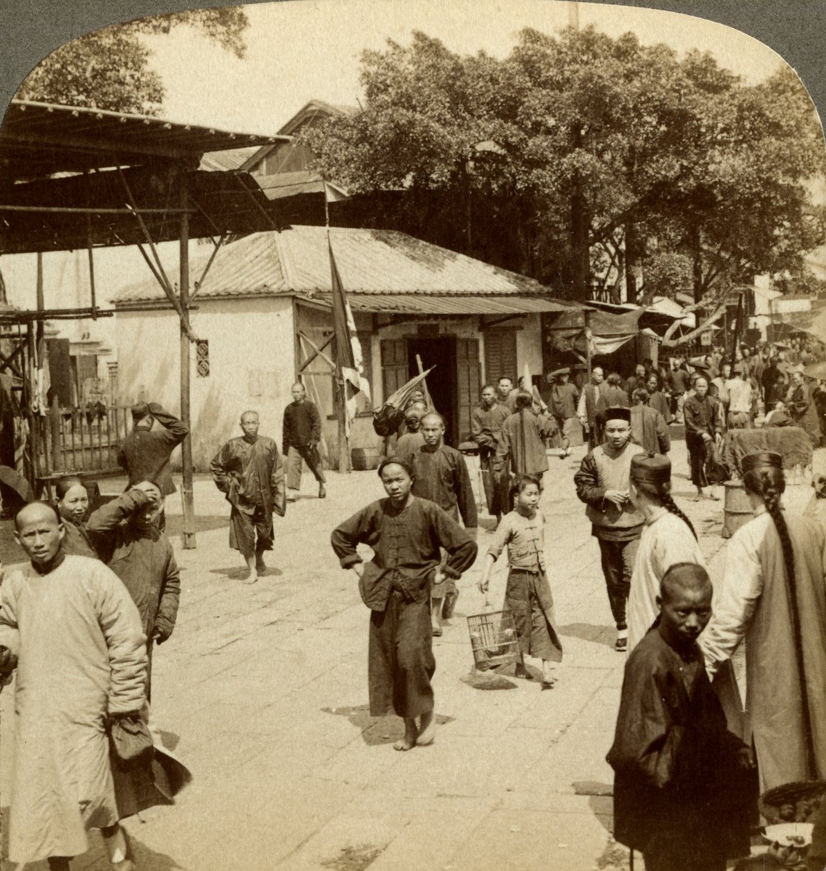Gatebilde, Kanton, Kina. av Underwood and Underwood