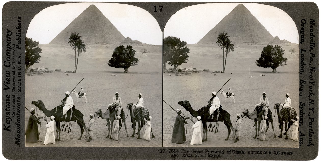 Den store pyramiden i Giza, Egypt, 1905. av Underwood and Underwood