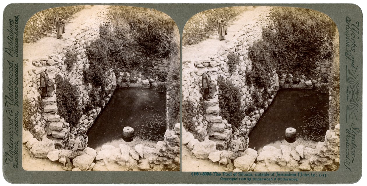 The Pool of Siloam, utenfor Jerusalem, Palestina, 1900. av Underwood and Underwood