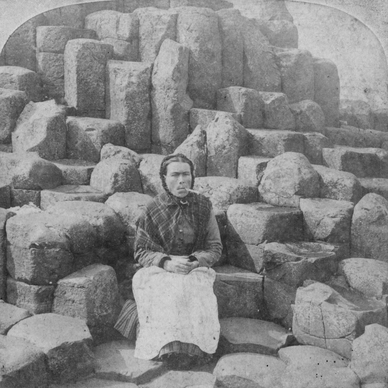 The Wishing Chair, Giants Causeway, County Antrim, Irland, 1887 av Underwood and Underwood