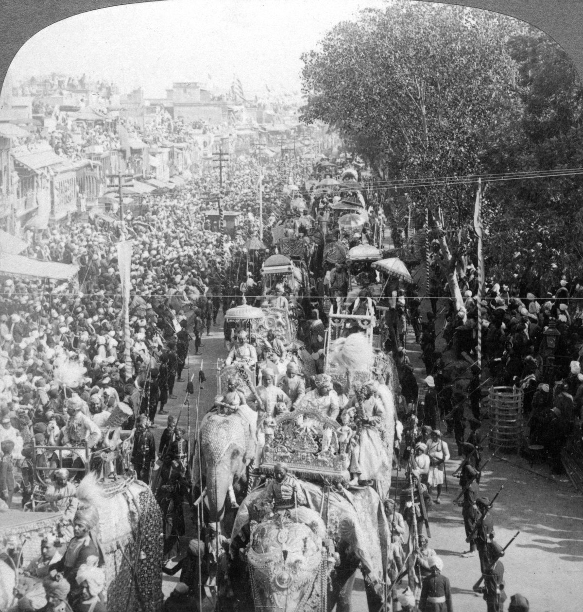 Den store Durbar-prosesjonen, Delhi, India, 1903. av Underwood and Underwood