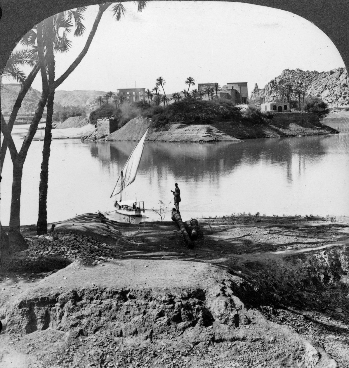 Øya Philae, Egypt, 1905. av Underwood and Underwood