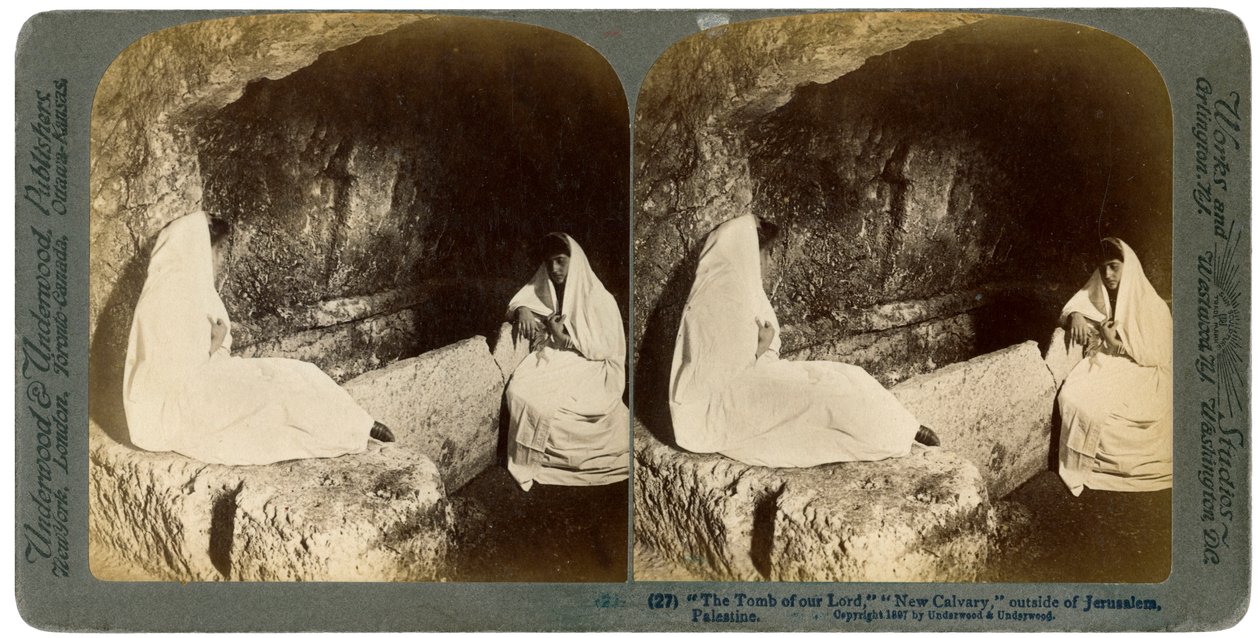 Jesu grav, utenfor Jerusalem, Palestina, 1897. av Underwood and Underwood
