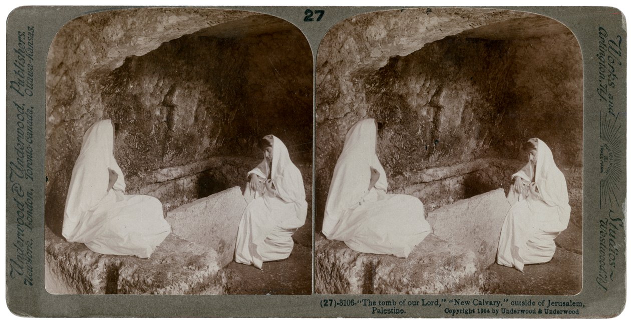 Jesu grav, utenfor Jerusalem, Palestina, 1904. av Underwood and Underwood