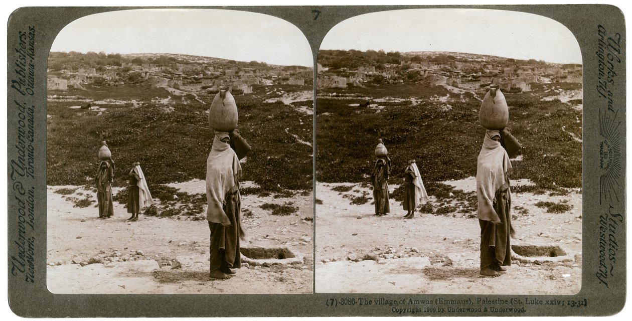 Landsbyen Imwas Emmaus, Palestina, 1900. av Underwood and Underwood