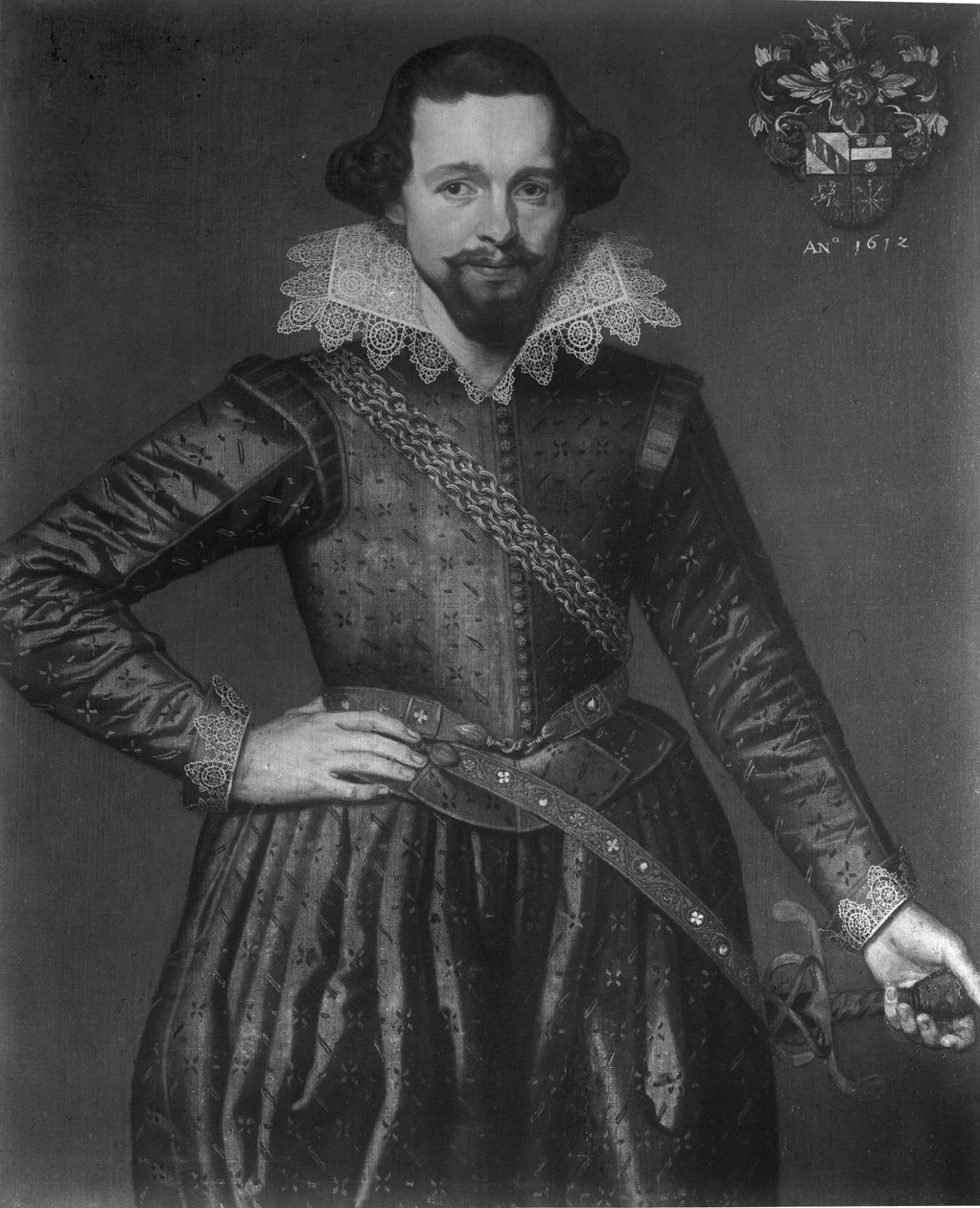 Detalj av et portrett av Edzard Jacob Clant van Nijestein (1584-1648) av Unknown