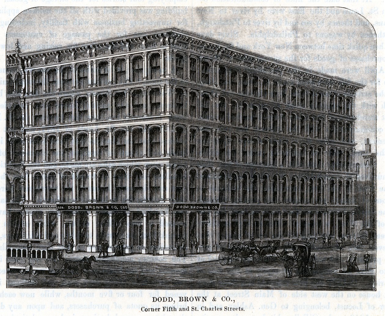 Dodd, Brown og Company Wholesale Dry Goods, Fifth og St. Charles Streets av Unknown