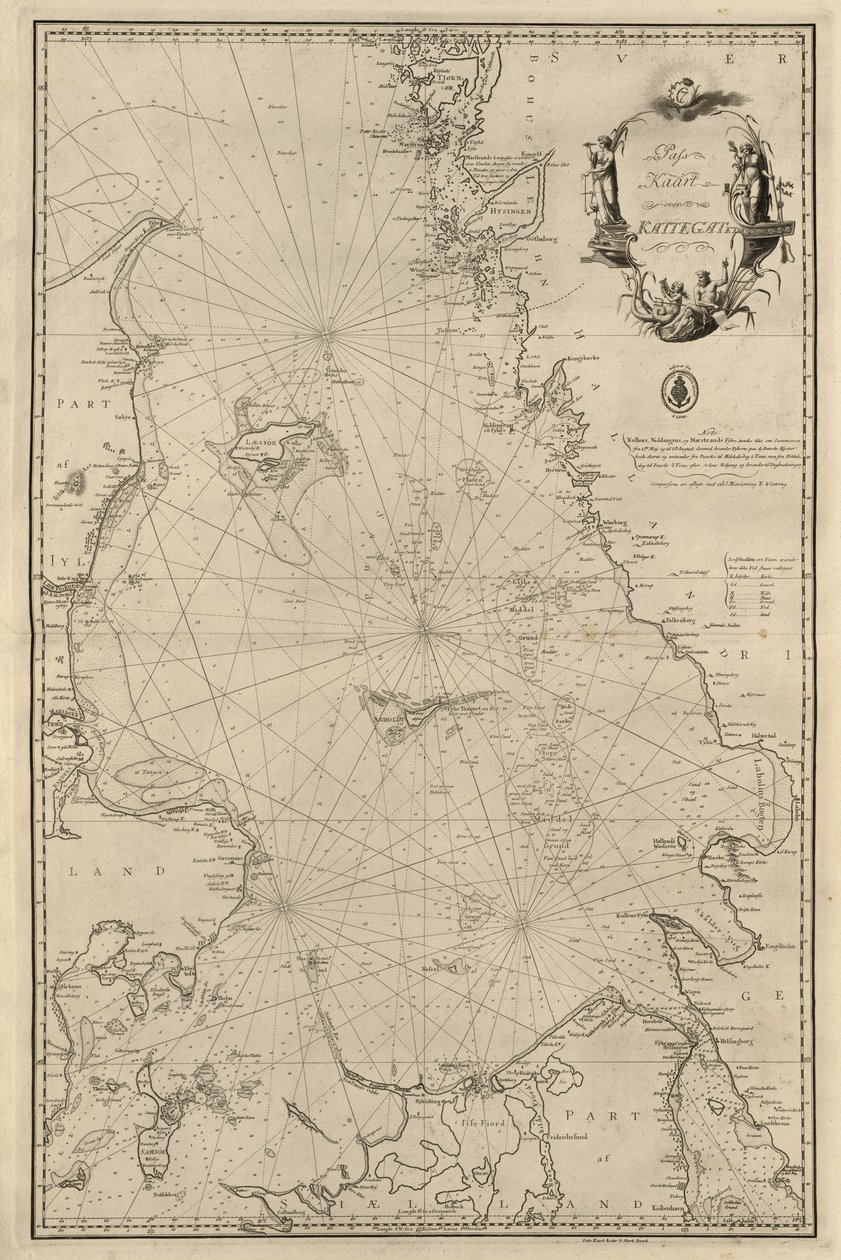 Kart fra Nasjonalbibliotekets kartsamling. Kartet viser Kattegat av Unknown