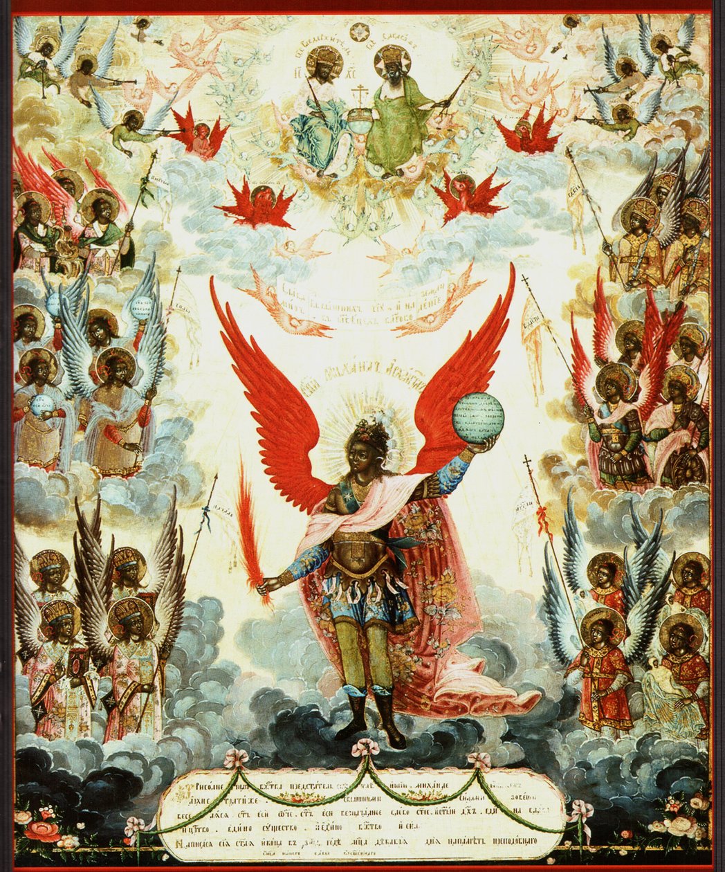 Saint Mikhail russisk ikon. Erkeengelen Michael. Russisk ikon. 1804 av Unknown