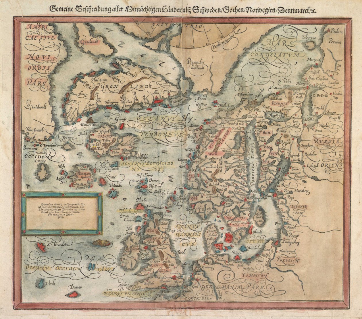 Et kart over Island rundt 1588 av Unknown