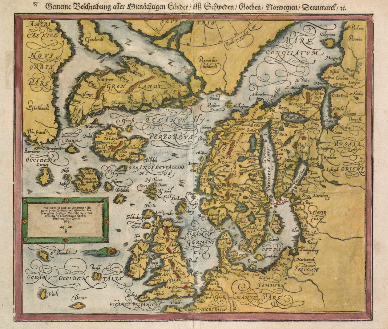 Et kart over Island rundt 1588 av Unknown