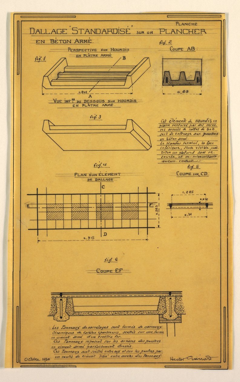 Design for et massedriftshus designet av Hector Guimard av Unknown