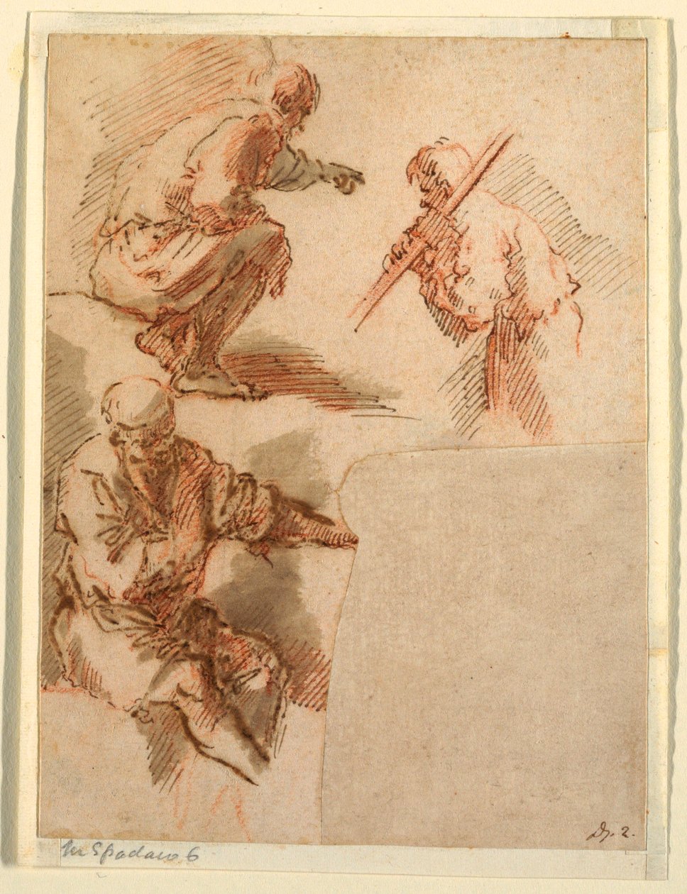 Tegning, Three Men, 1630–1640 av Unknown