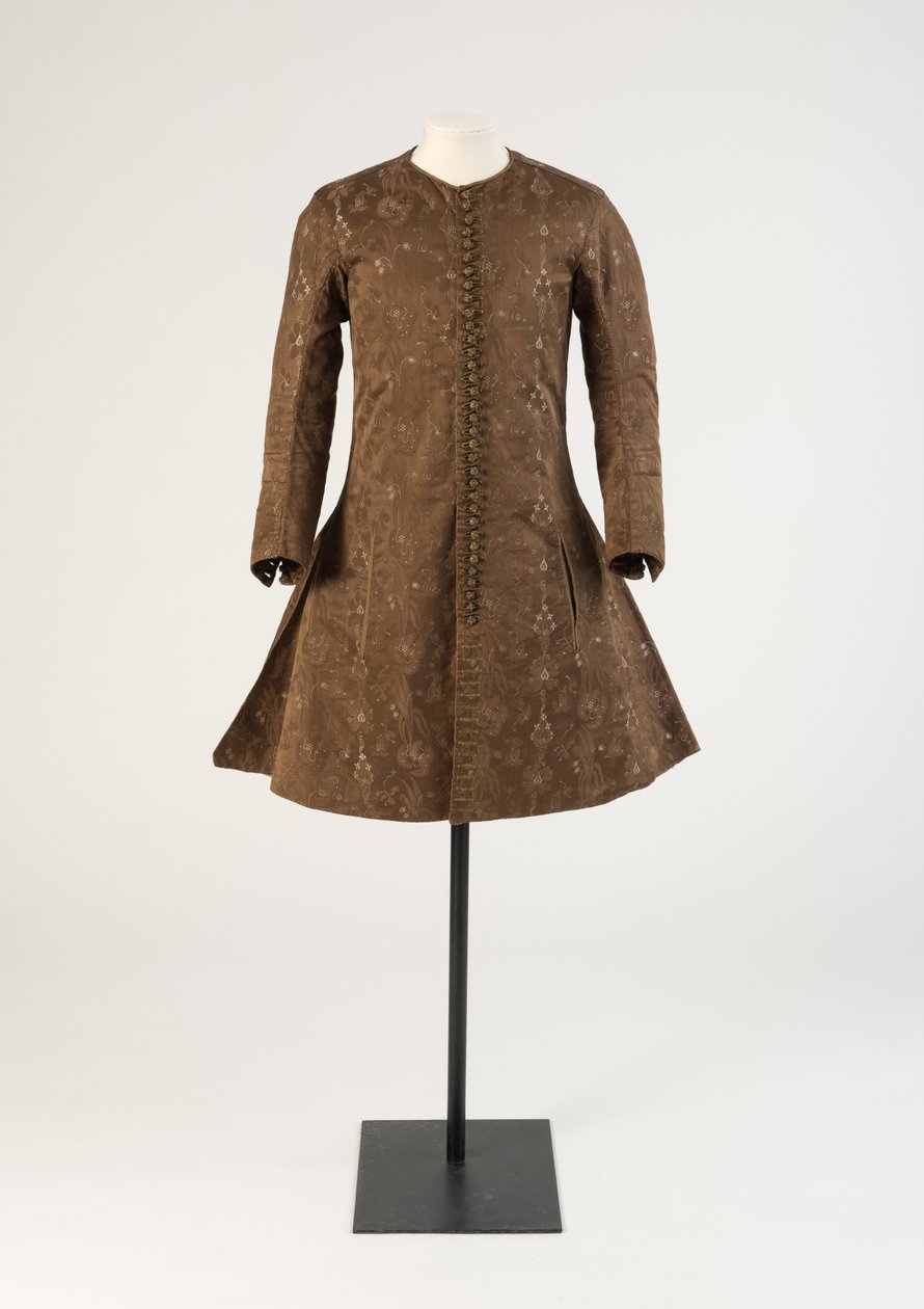 Manns brun vevd silkevest, 1690-tallet (silke) av Unbekannt Unbekannt