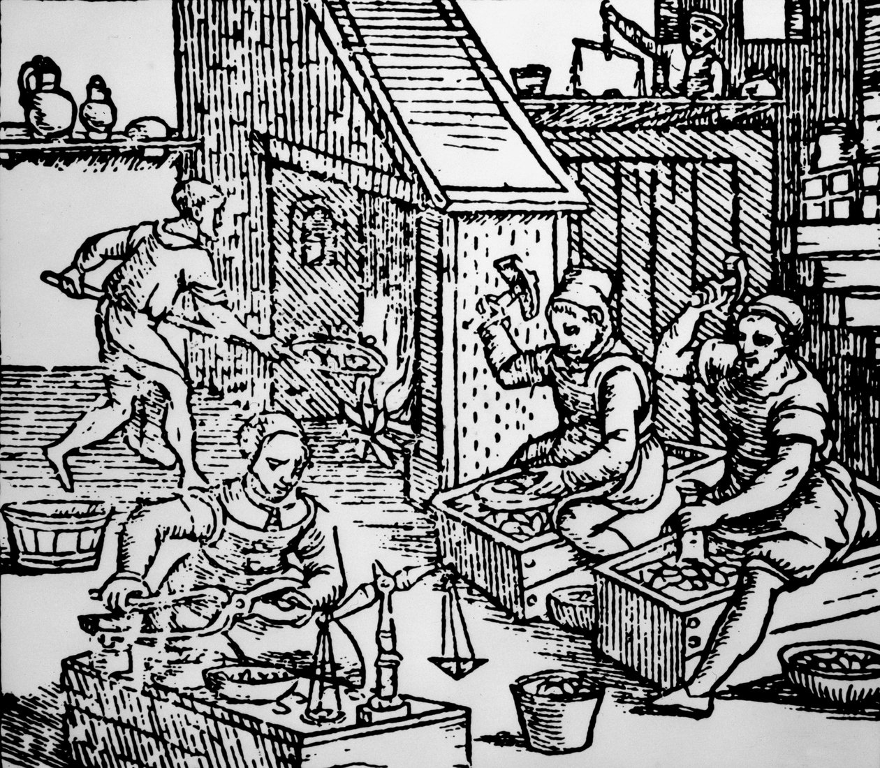 Pregemynter med håndholdt verktøy, ca. 1550 av Unbekannt Unbekannt