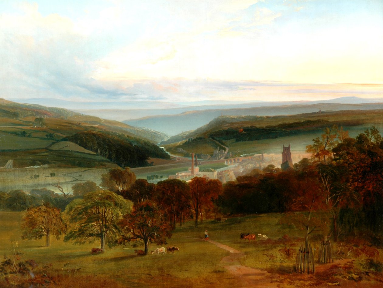 Sowerby Bridge fra Pye Nest, 1840 av Unknown