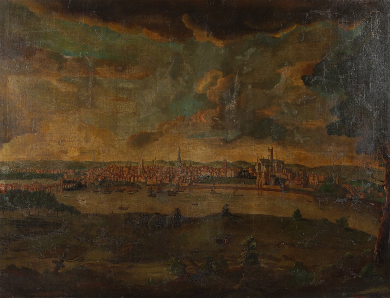 Utsikt over Worcester, ca. 1740 av Unbekannt Unbekannt
