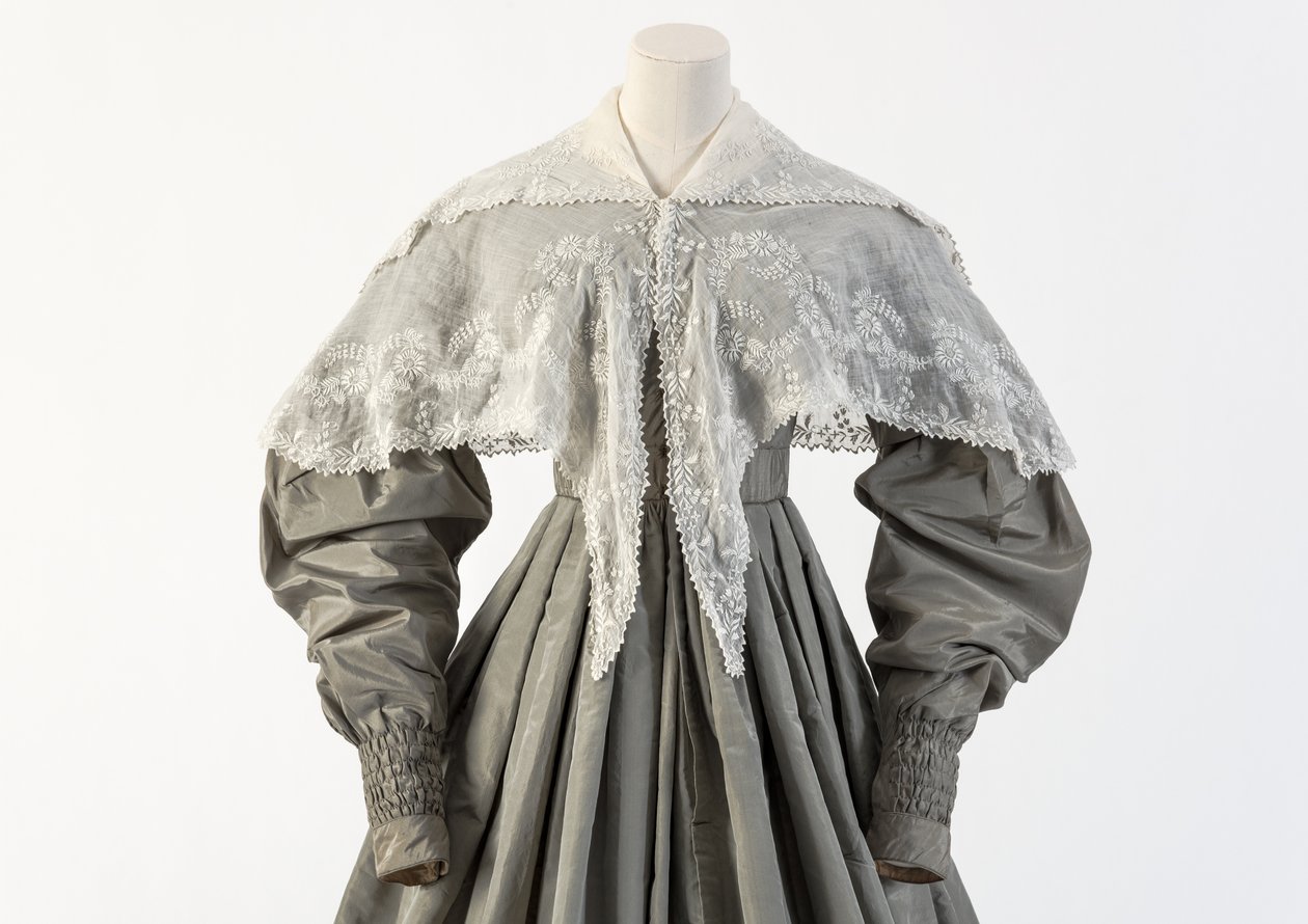 Whitework brodert krage, 1830-tallet (blonder og silke) av Unbekannt Unbekannt