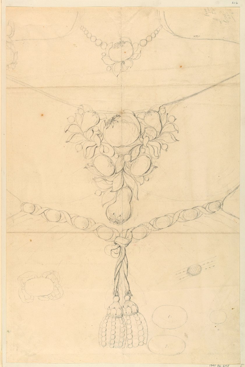 Design for halskjede, corsage og belte av Unknown