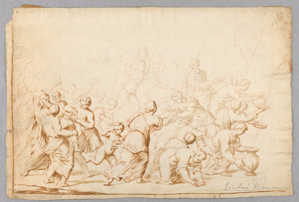 Tegning, komposisjonsstudie etter Giulio Romano av Unknown