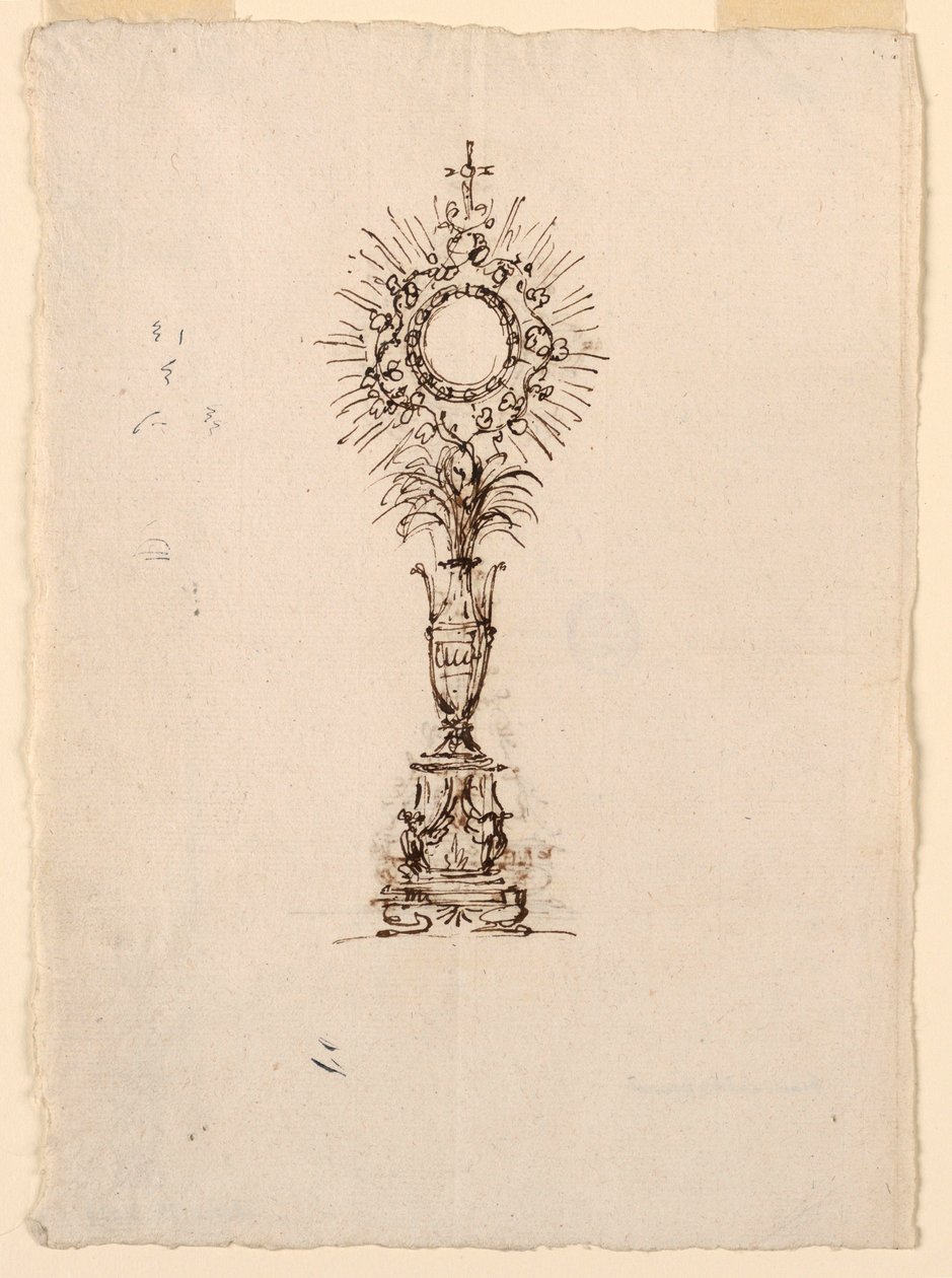 Tegning, design for en monstranse, 1815–1830 av Unknown