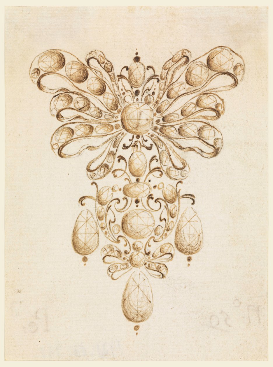 Tegning, design for en agraffe av Unknown