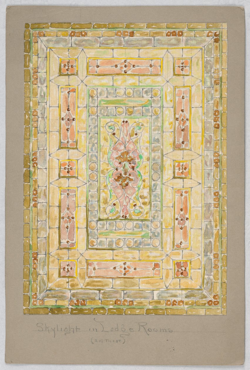 Tegning, Design for glassmalerier, slutten av 1800 -tallet av Unknown