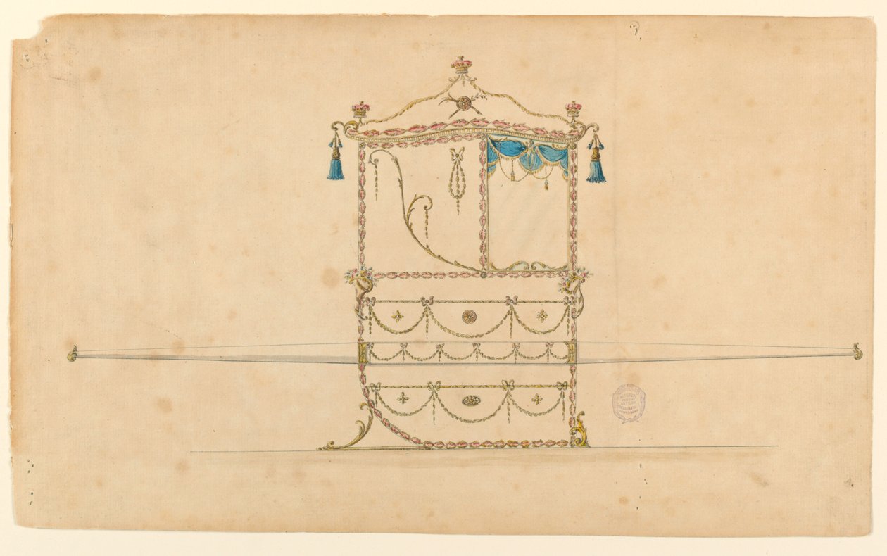 Tegning, prosjekt for en sedanstol, 1770–75 av Unknown