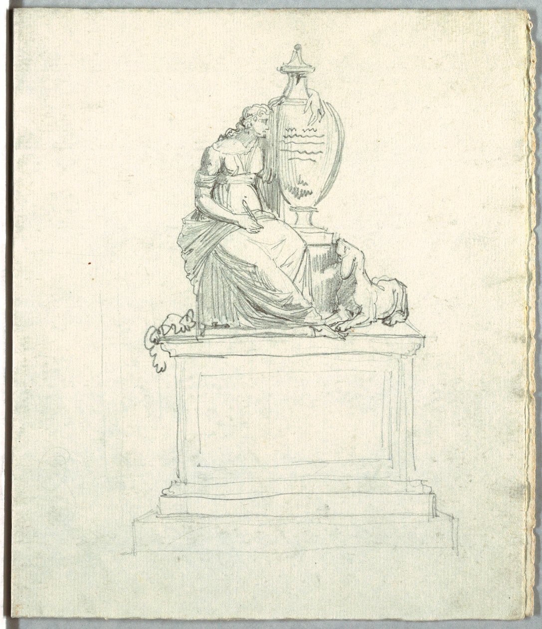 Tegning, studie etter et begravelsesmonument og studie etter frise, tidlig på 1800 -tallet av Unknown