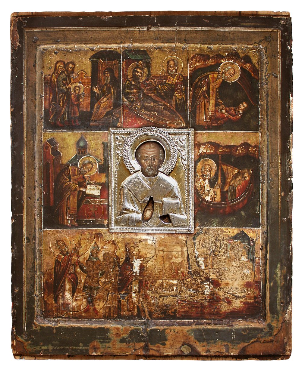 Velikorezkaya ikon av Hl. Nikolaus, Russland Velikoretskaya -ikonet for St. Nicholas Wonderworker av Unknown