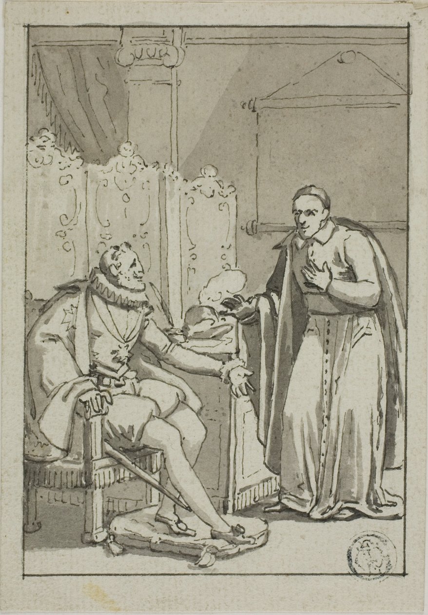 Publikum til kardinal med Henry IV av Unknown