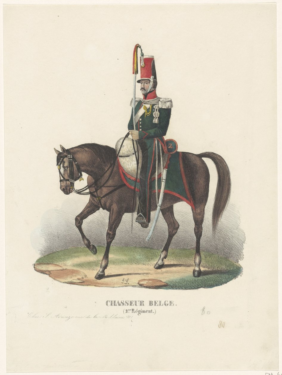 Belgisk frivillig jeger, 1830 Chasseur Belge (2.me Regiment) (tittel på objekt) av Unknown