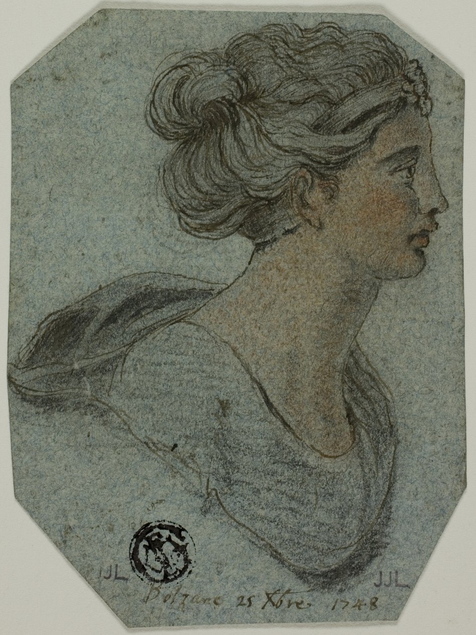 Byste av jente i profil til høyre av Unknown