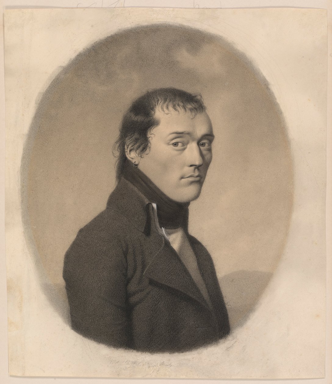 Byste av en ung mann i profil med øredobber av Unknown