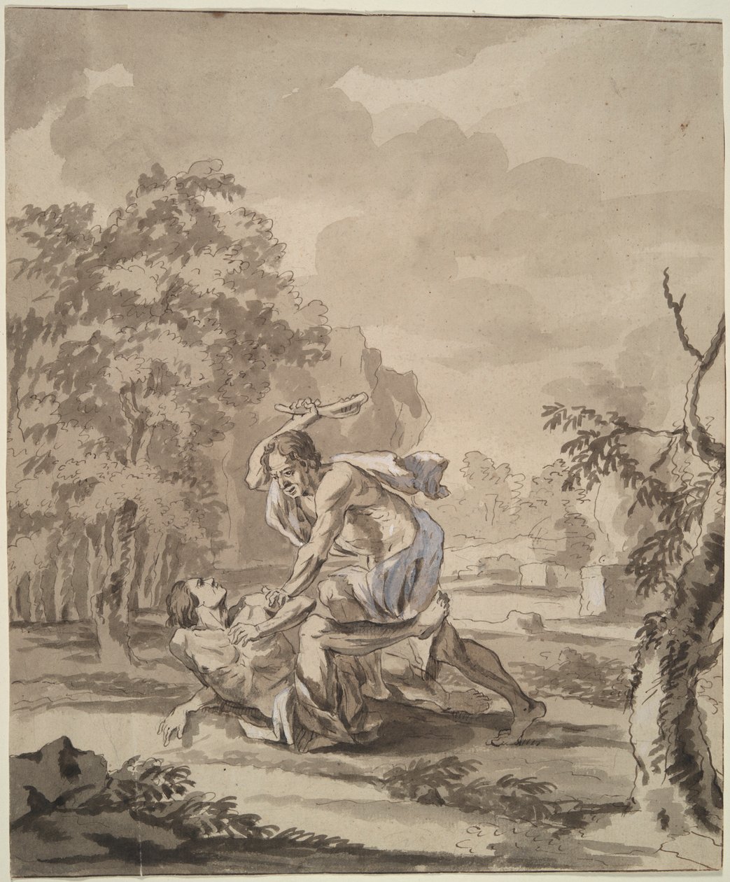 Kain dreper Abel av Unknown