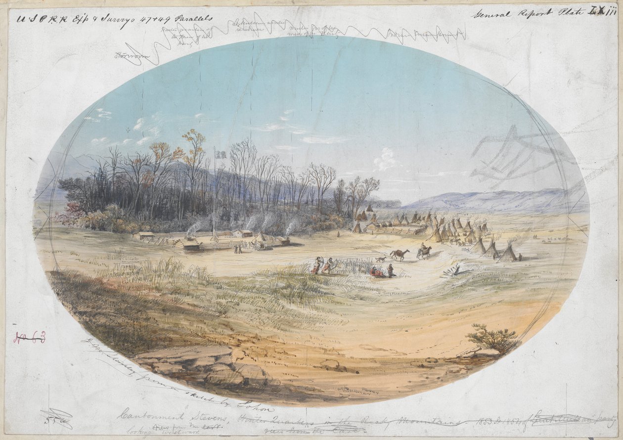Cantonment Stevens, ser vestover av Unknown