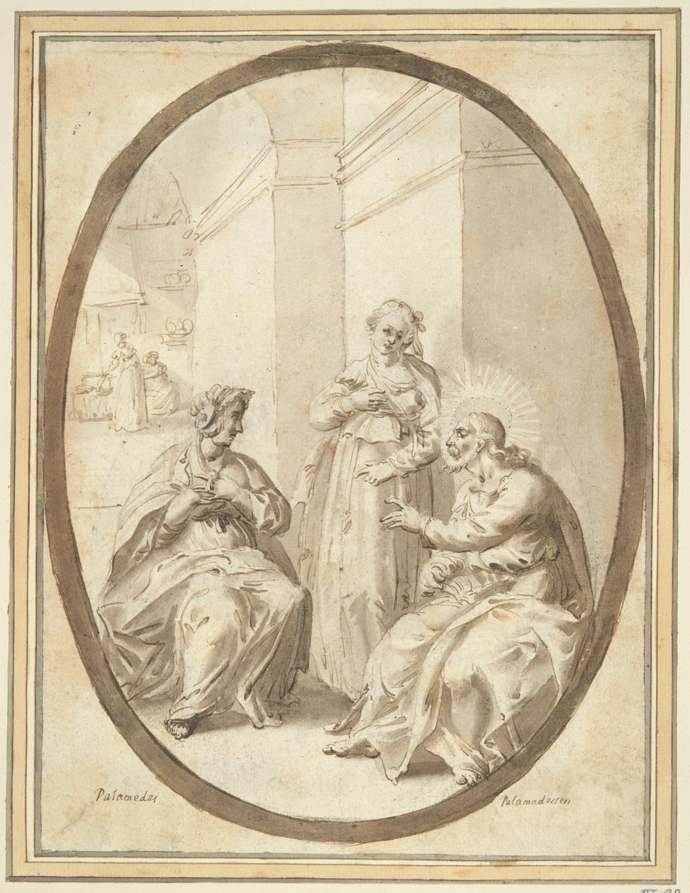 Kristus i huset til Marta og Maria av Unknown