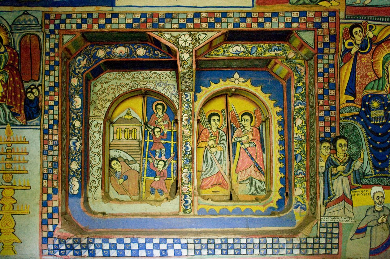 Debir Sina Mary-kirken, Gorgora, Tanasjøen, Etiopia, Afrika av Unknown