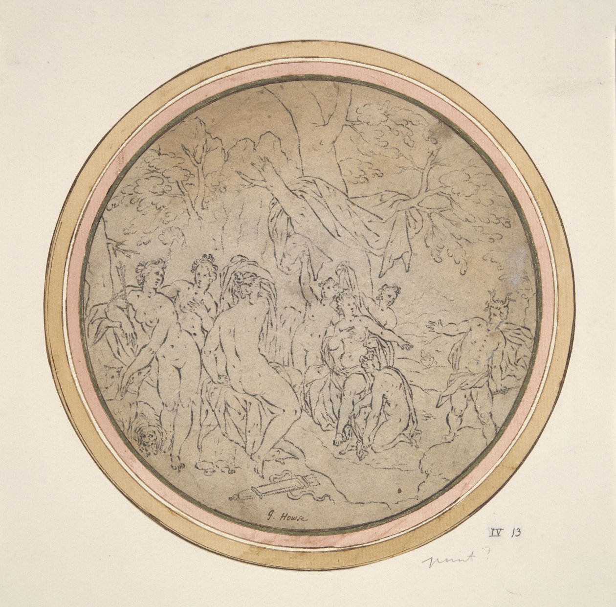 Diana og nymfene hennes overrasket av Actaeon av Unknown