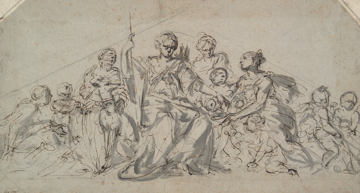Diana med nymfer og Putti av Unknown