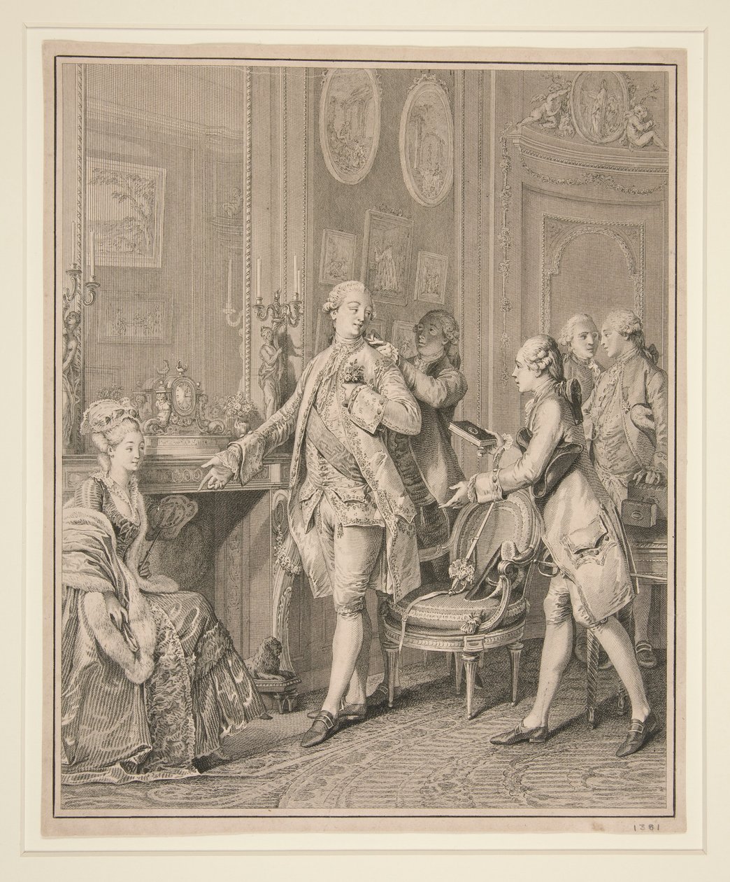 Drawing Room Scene (forberedelse til en seremoni) av Unknown