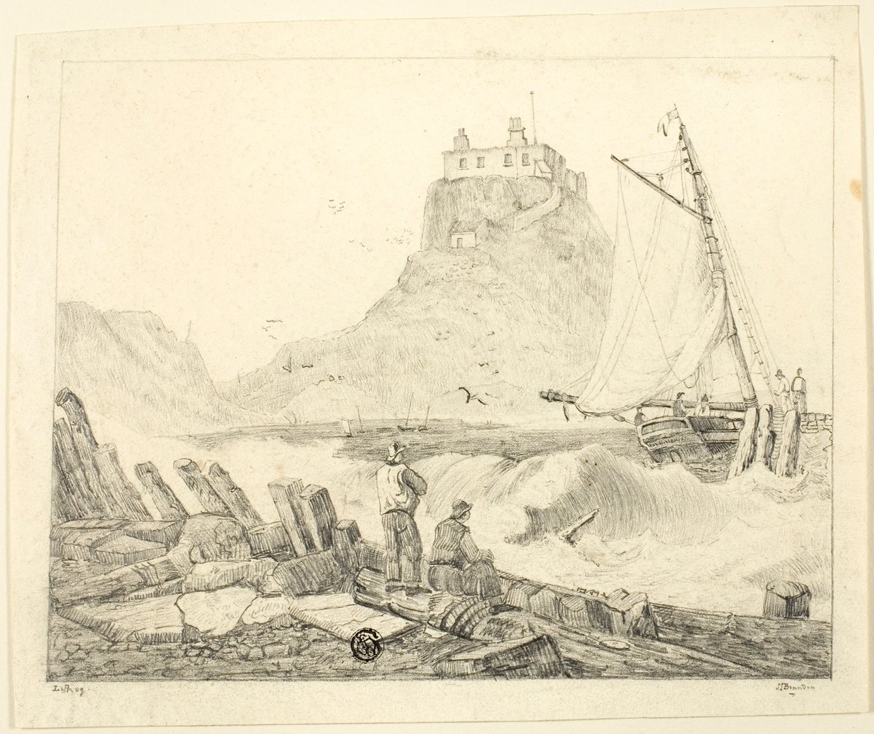 Havn med gammelt slott av Unknown