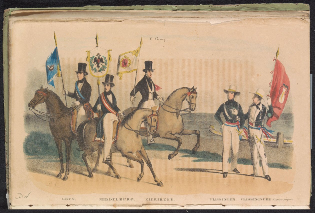 Kostymer og bannere til æresvaktene i Goes, Middelburg, Zierikzee og Vlissingen, 1840-1842 V. Gruppe (tittel på objekt) av Unknown