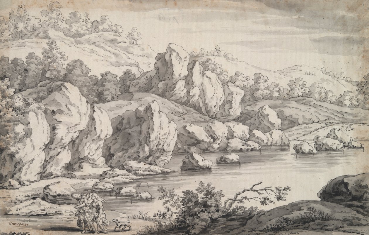 Landskap med Tobit og engel av Unknown