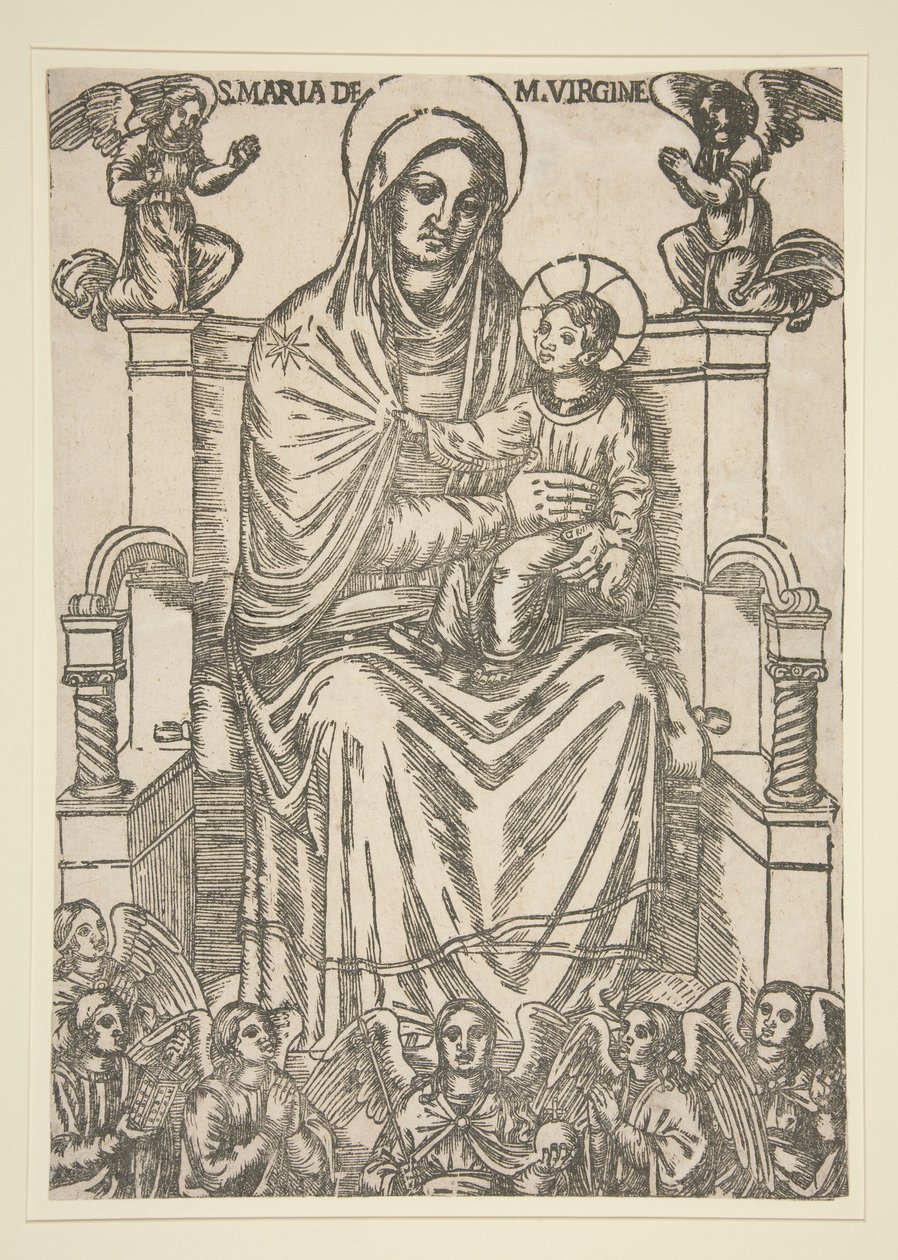 Madonna og Child Enthroned av Unknown