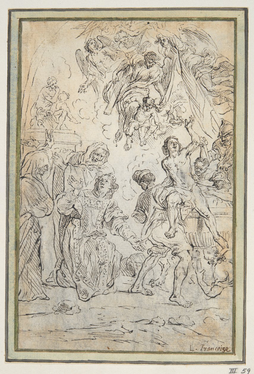 St. Johannes døperens og St. Lawrences martyrium av Unknown