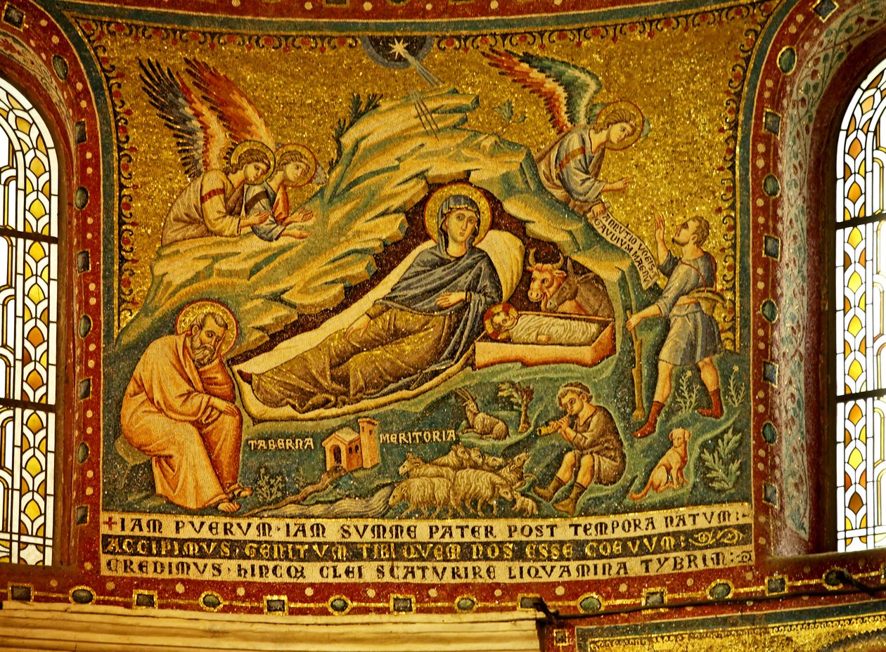Mosaikk i apsis med fødselen av Unknown