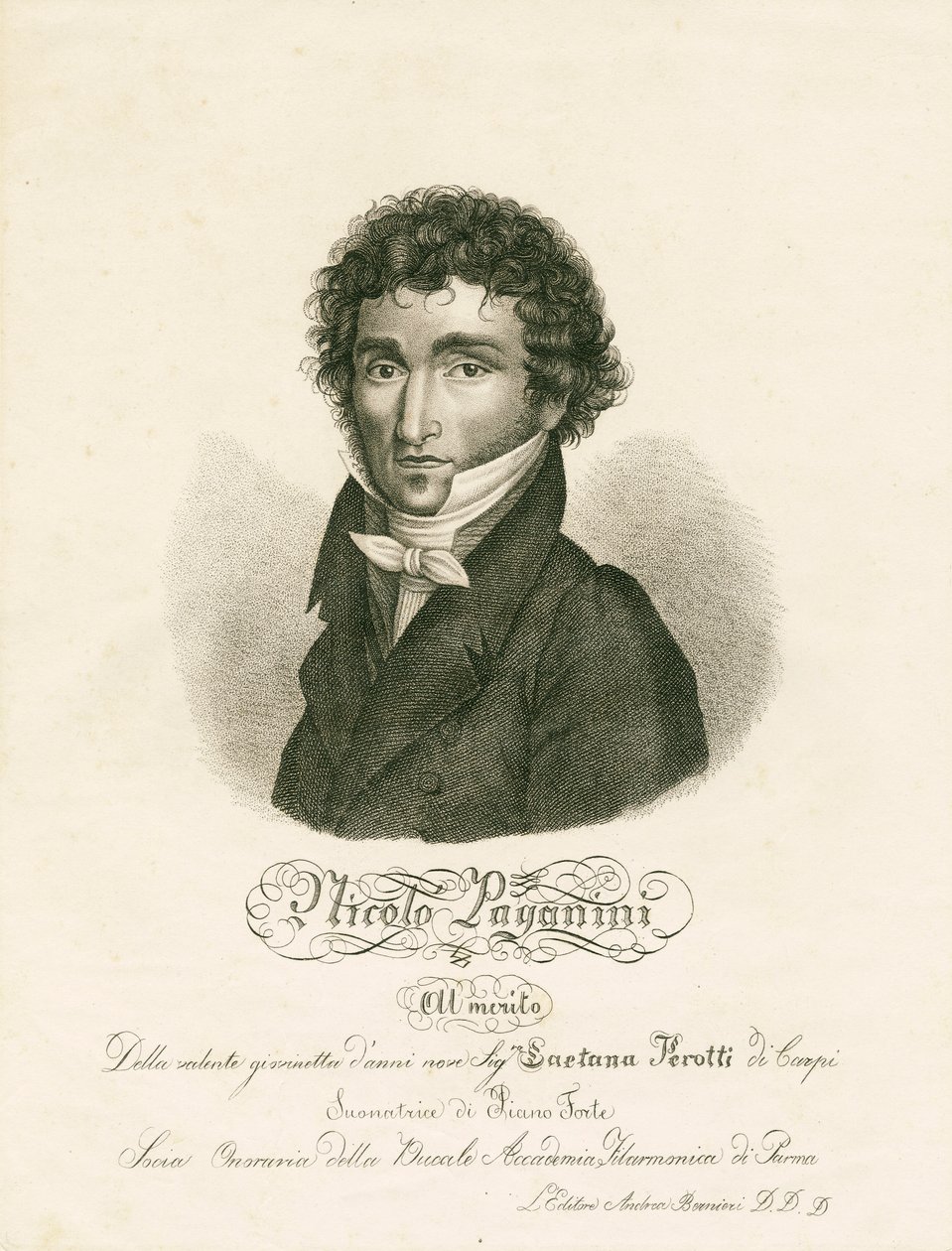 Niccolo Paganini - portrett av Unknown